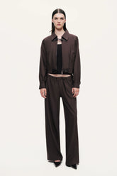 Buckle Detail Cropped Zip Jacket